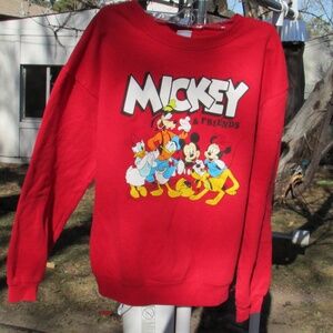 Vintage Mickey & Friends Red Kids Sweatshirt